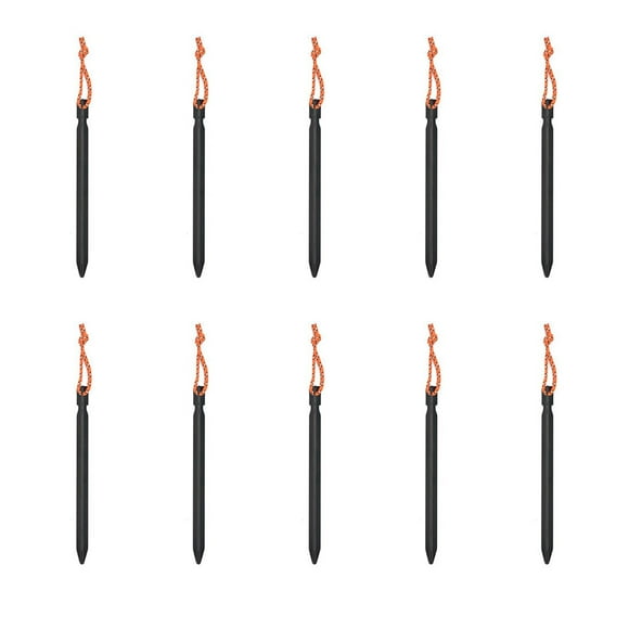 Greeniant Paquete de 10 estacas para tienda de campaña, para acampar al aire libre, portátiles, de aleación de aluminio, estacas para toldo, carpas Negro