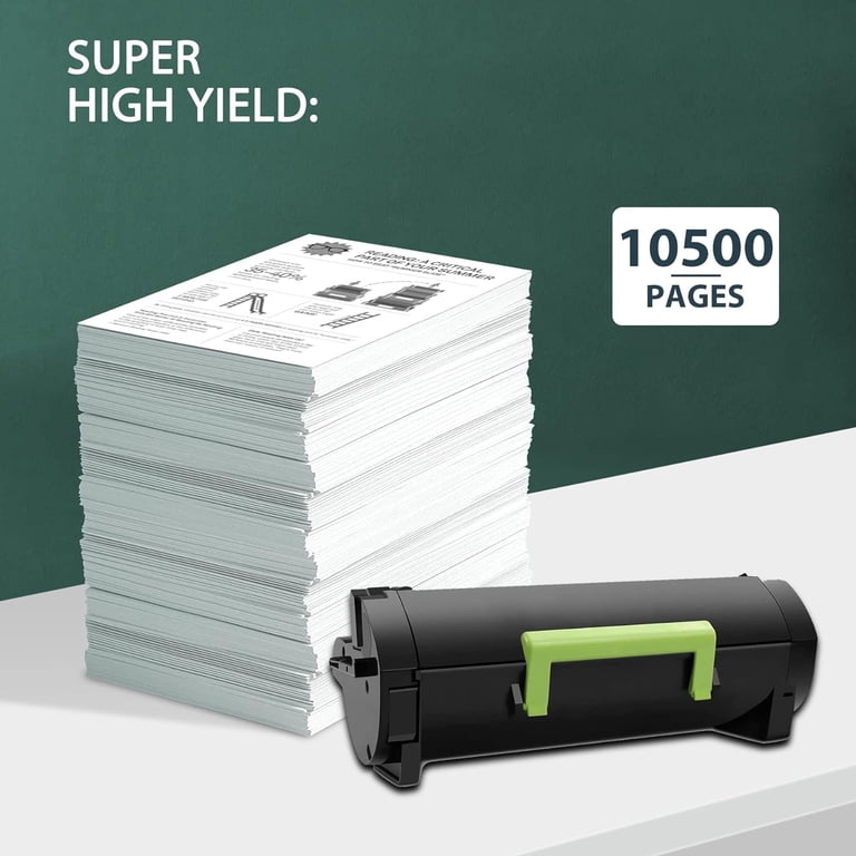 2-Pack 50F1000 Black Toner Cartridges – Compatible With Lexmark MS310dn MS315dn MS510dn MS610de Series