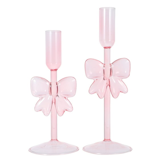 TABLZONE Set of 2 Elegant Bow-Shaped Candle Holders for Indoor Home Decor, Perfect for Creating Cozy Ambiance and Stylish