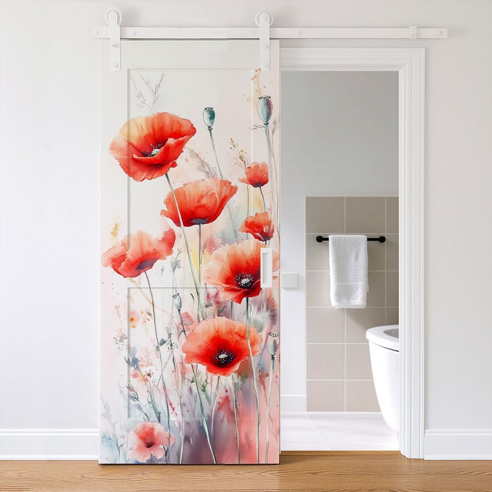 2 Sheet Flower Removable Refrigerator Wraps Self-Adhesive Fridge Stickers Peel and Stick Vinyl Fridge Decals Sticker for Living Room Multi-color