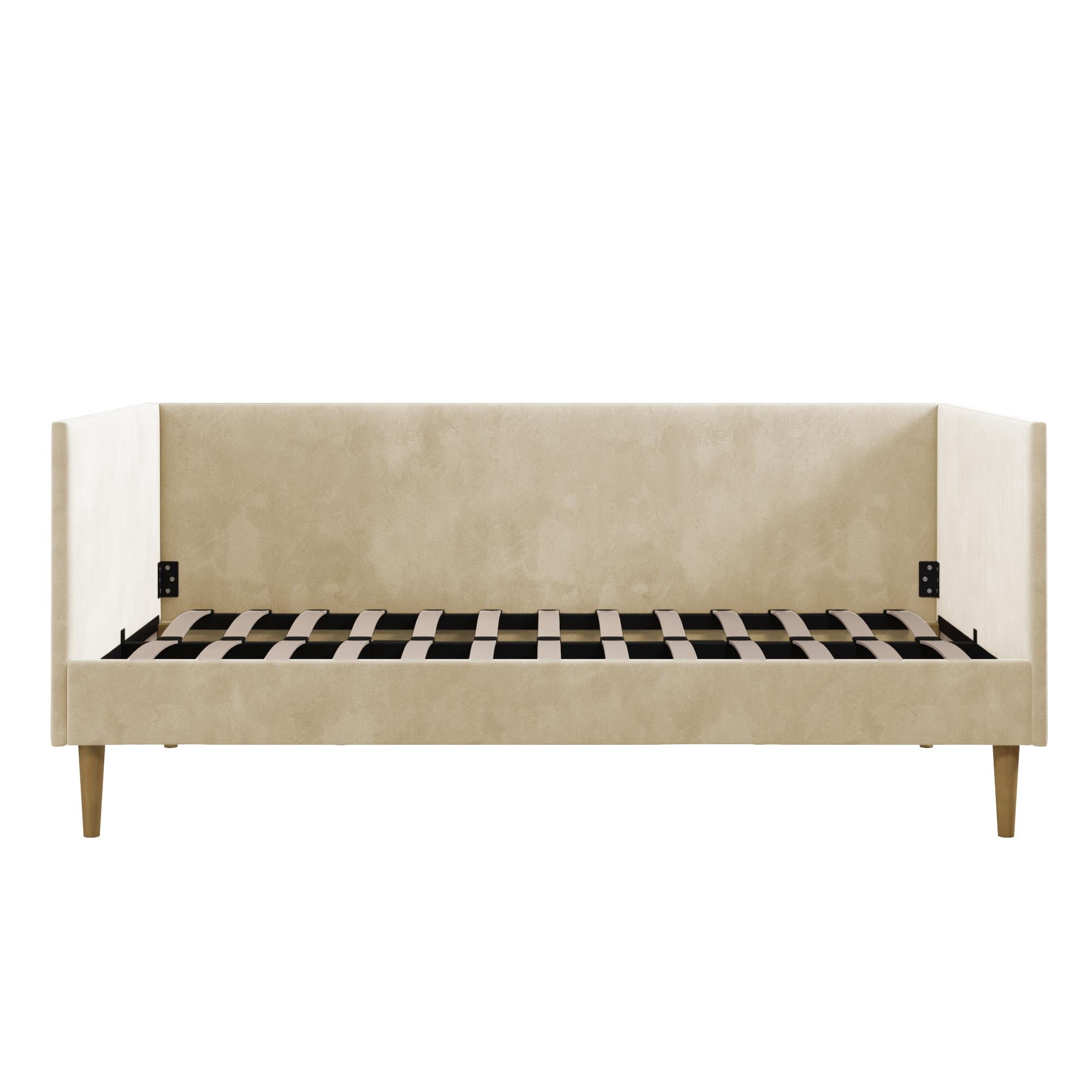 DHP Franklin Mid-Century Upholstered Daybed Frame, Tan Velvet, Twin