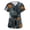 06# Dark Gray, variant on Women's Halloween Printed Scrub Top, V-Neck Short Sleeve Nursing Uniform With Pockets,Plus Size Pumpkin Holiday Scrubs White 2XL