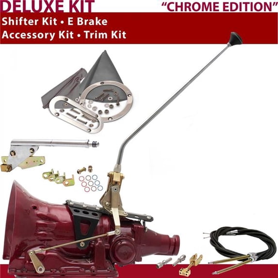 American Shifter 4L60 Shifter Kit Chrome 23 in. E Brake Cable Trim Kit for DC82E