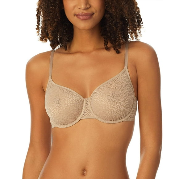 Sostén DKNY Moderno de Encaje, Sin Relleno, Estilo Demi, Color Champán, Talla 36DD