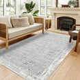 thumbnail image 4 of Grey Striped Area Rugs for Living Room Washable Rugs Boho Moroccan Area Rug Soft Neutral Geometric Bohemian Carpet Distressed Indoor Rug for Bedroom Dining Room Office Foldable Nonslip Rug, 4 of 9
