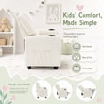 thumbnail image 6 of Snugway Kids Recliner Chair, Faux Leather Toddler Armchair with 2 Cup Holders & Side Pocket, Cream, 90lbs Capacity for 1+ Years Old, 6 of 11