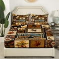 thumbnail image 2 of Erosebridal Farmhouse Deer Elk Fitted Sheet Set Queen, Boho Aztec Patchwork Bedding Queen Size, Rustic Room Decorative, Lightweight 3 Pieces, 2 of 5