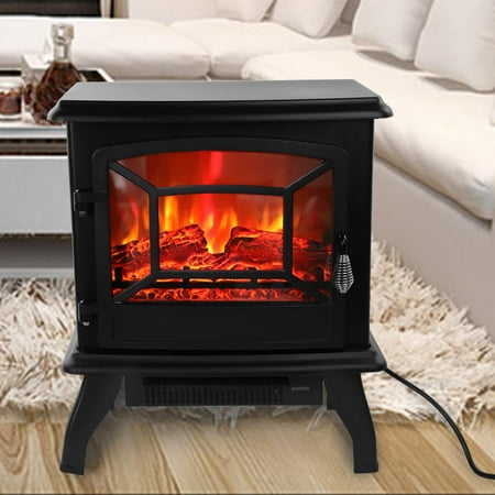 Ktaxon Small Electric Fireplace,Indoor Free Standing Stove Heater Fire Flame Stove