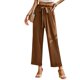thumbnail image 1 of Pantalones anchos de pierna para mujer, informales, de cintura alta, Color sólido, rectos, sueltos, para desplazamientos de verano, 1 of 8