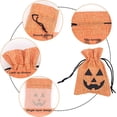 thumbnail image 2 of Paquete de 12 bolsas de arpillera de Halloween, bolsas de arpillera con cordones para suministros de fiesta de Halloween para niños. TUNC Sencillez, 2 of 5