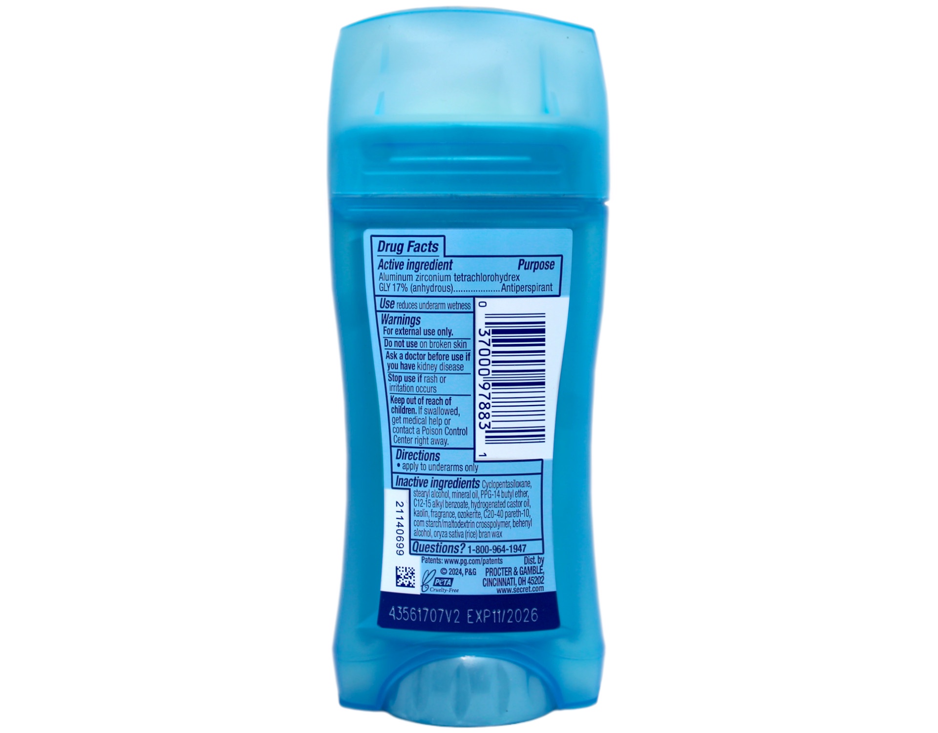 3 Pack - Secret Antiperspirant & Deodorant Invisible Solid Cool Waterlily, 72HR Breathable Sweat & Odor Protection, 2.6 OZ