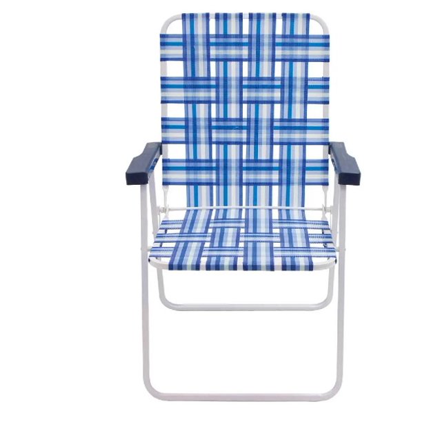 RIO High Back Folding Web Chair, Blue / White - Walmart.com - Walmart.com