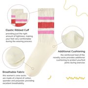 American Trends 6 Pairs Women's Crew Socks Breathable Comfortable Cotton Athletic Socks Soft Socks for Daily Wear, Running, Gym, Work
