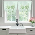 thumbnail image 4 of Green Bow Balloon Curtains 63 Inch Length for Living Room/Bedroom, Cute Bowknot Minimalist Solid Color Rod Pocket Privacy Door Curtains Decorative Tie Up Shade for Window 52"x63", 4 of 8
