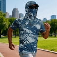 thumbnail image 7 of Men's Lightweight Camouflage Gradient Quick Dry Fishing Hoodie Shirt - UPF 50+ Sun Protection Short Sleeve Shirts with Neck, 7 of 7