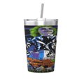 thumbnail image 1 of Termo Beetlejuice con pajita cónica, doble pared, aislamiento al vacío, impresión de acero inoxidable, 12 oz, color blanco, 1 of 7