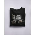 thumbnail image 3 of Grumpy Cat Faces With Full Moon Sweatshirt Women -T-Line Designs, Female Small, 3 of 4