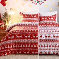 thumbnail image 1 of Christmas Duvet Cover Set Reversible Soft Microfiber Holiday Bedding with Reindeer Tree Print, Festive Decorative Comforter Cover for Holiday Bedroom Decor, 1 of 9