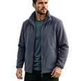 thumbnail image 2 of Men's Jacket Winter Sherpa Lined Warm Thick Trucker Cargo Coat with Pockets Gray S, 2 of 9
