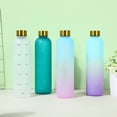 thumbnail image 4 of Botella de agua de oro blanco esmerilado de 1 l - Botella de agua de diseño de plástico con marcador de tiempo motivacional, sin BPA - Botella deportiva a prueba de fugas para gimnasia, desintoxicació, 4 of 5