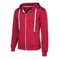 thumbnail image 6 of YUNAFFT Women's Tops, Jackets& Coat Clearance, Mens Pure Color Zipper Pullover Long Sleeve Hooded Sweatshirt Tops Blouse, 6 of 9