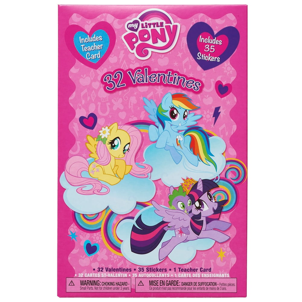 my-little-pony-valentine-s-day-exchange-cards-32-count-with-stickers-walmart-walmart