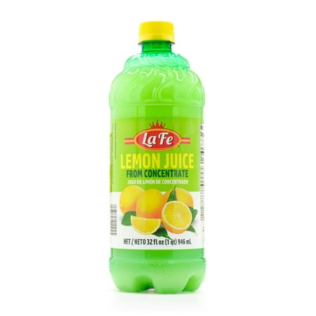 La Fe Jugo de Limon - Natural Lemon Juice Pulp-Free, 32 oz Bottle
