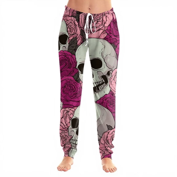 Halloween Skull Butterfly Printed Leggings for Women High Waisted Full Length Stretch Pants Gothic Casual Yoga Workout Wear