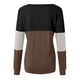 thumbnail image 4 of Moda Mujer O-cuello Camiseta de manga larga Verano Patchwork Blusa suelta Tops Fridja  hj676, 4 of 5