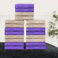 thumbnail image 5 of Ample Decor Washcloths 12 x 12 inch 20 Piece 600 GSM 100% Cotton, Lightweight, Quick Drying, Fingertip Towels for Bathroom, Gym, Kitchen - Beige & Purple, 5 of 5