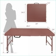 thumbnail image 3 of Picnic Tables | Mesa de Picnic, 4ft Portable Folding for Camping Indoor Outdoor Gatherings | Walnut Brown | Rectangle, 3 of 8