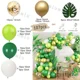 thumbnail image 3 of Kit de arco de guirnalda de globos verdes con diseño de safari en la jungla, suministros para fiestas de cumpleaños infantiles, globos de látex dorados con diseño de ciervo, decoración para baby showe, 3 of 5
