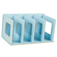 thumbnail image 3 of Estantería de madera para escritorio, organizador de mesa, estante de exhibición, estante decorativo para DVD Azul, 3 of 9