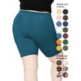thumbnail image 3 of Stretch Is Comfort Women's Plus Size Cotton Biker Shorts Teal 4X, 3 of 6
