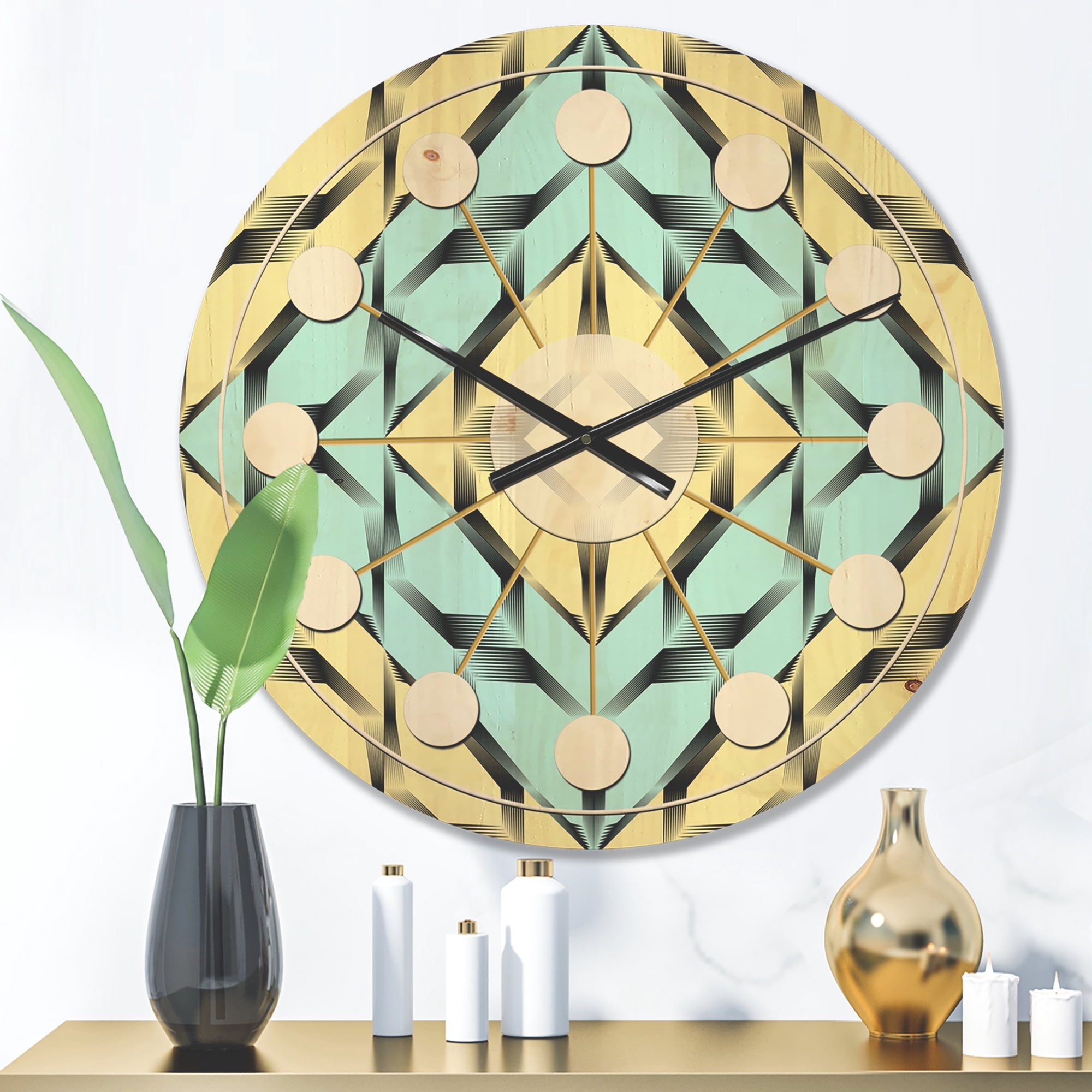 Designart 'Monochrome Fashion Ornament' Mid-Century Modern Wood