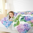 thumbnail image 4 of Manfei Hydrangea Queen Comforter Set,Rustic Flower Floral Bedding Sets,Pink Purple Blue Ombre Bedding Comforter Set For Girls,Ultra Soft Home Decor Reversible,3pcs, 4 of 8