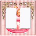 thumbnail image 6 of Metal Light Switch Plate Cover Giant Pink Strawberry Macaroon Stripes CAK045, 6 of 13