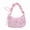 Pink, variant on Elegant White Floral Canvas Shoulder Bag, Large Capacity Lightweight Bow Hobo Purse, Sweet Daily Dating Underarm Bag for Women (White 21513580)