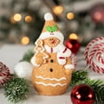 thumbnail image 2 of Northlight 5.75" Frosted Gingerbread Snowman Holding a Christmas Tree Tabletop Decor, 2 of 7
