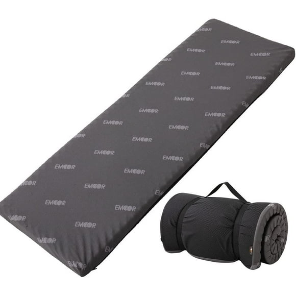 EMOOR Rollable Outdoor Mattress Compact Size (71 x 24in) Dark Gray, Portable Camping Bed Japanese Futon Mattress Sleeping on The Floor