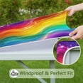 thumbnail image 6 of Colorful Tie Dye Wave Pattern Square Fitted Tablecloth with Elastic Edge,Square Table Cover,Washable Elastic Table Cover for Home Kitchen Party Decor 34"x34", 6 of 6