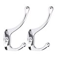 thumbnail image 7 of Dual Hooks Zinc Alloy Hooks Coat Hat Double DIY Robe Hooks Clothes Hanger Storage Holder 2pcs, Silver Tone, 7 of 7