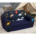 Delsit Children's Convertible Chair, Foldable Bed, Dark Blue, Toddler 2