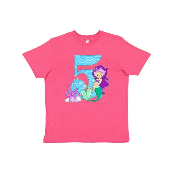 Inktastic Fifth Birthday Mermaid Youth T-Shirt