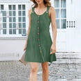 thumbnail image 5 of HUJlwoi Women's Nightgowns Lightweight Sleeveless Button Sleepwear Wide Strap Tank Sleep Shirt Casual Basic Nightdress, 5 of 6