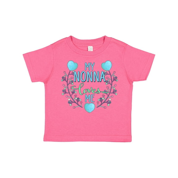 Inktastic My Nonna Loves Me with Flowers and Hearts Boys or Girls Toddler T-Shirt