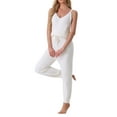 thumbnail image 4 of Conjunto de pijama de felpa esponjosa sin mangas para mujer INSPIRE CHIC, con pantalones jogger gruesos, ropa de casa y pijama L blanca, 4 of 5