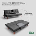thumbnail image 4 of Sofá Cama 3 Plazas Reclinable Sillón Minimalista 2 Posiciones Gris Oscuro Kingshouse gris oscuro 3 Piezas, 4 of 8