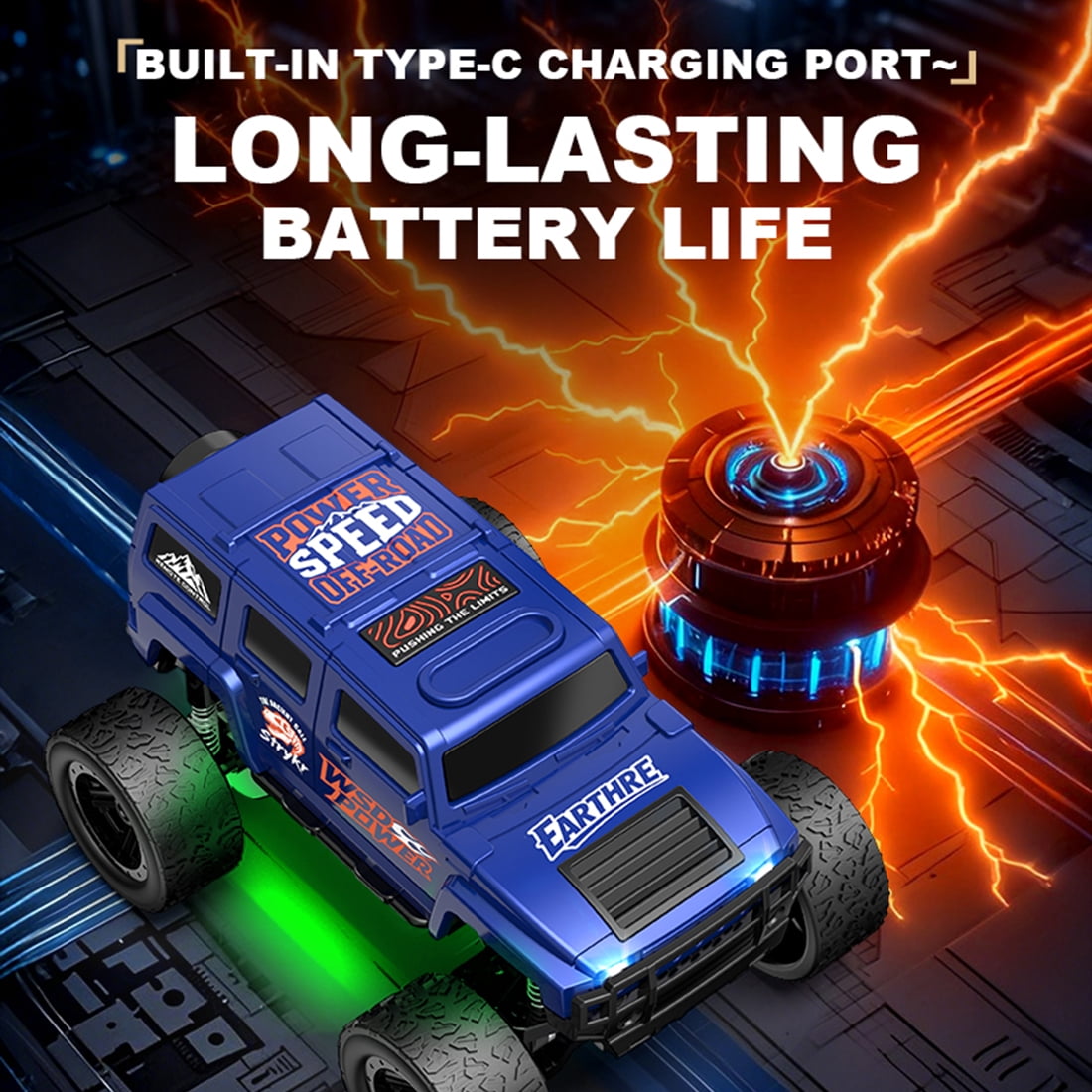 1/64 Scale 2.4G Full Proportional RC Crawler Truck with Trailer, Mini Off-Road Remote Control Car with LED Lights & Dual Velocity Mode for Adults