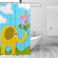 thumbnail image 3 of YFYANG Waterproof Bathroom Shower Curtain, Cute Cartoon Elephant Shower Curtain Set with Hooks, Home Bathroom Tub Decor - 72 "x72", Plastic Hooks, 3 of 6